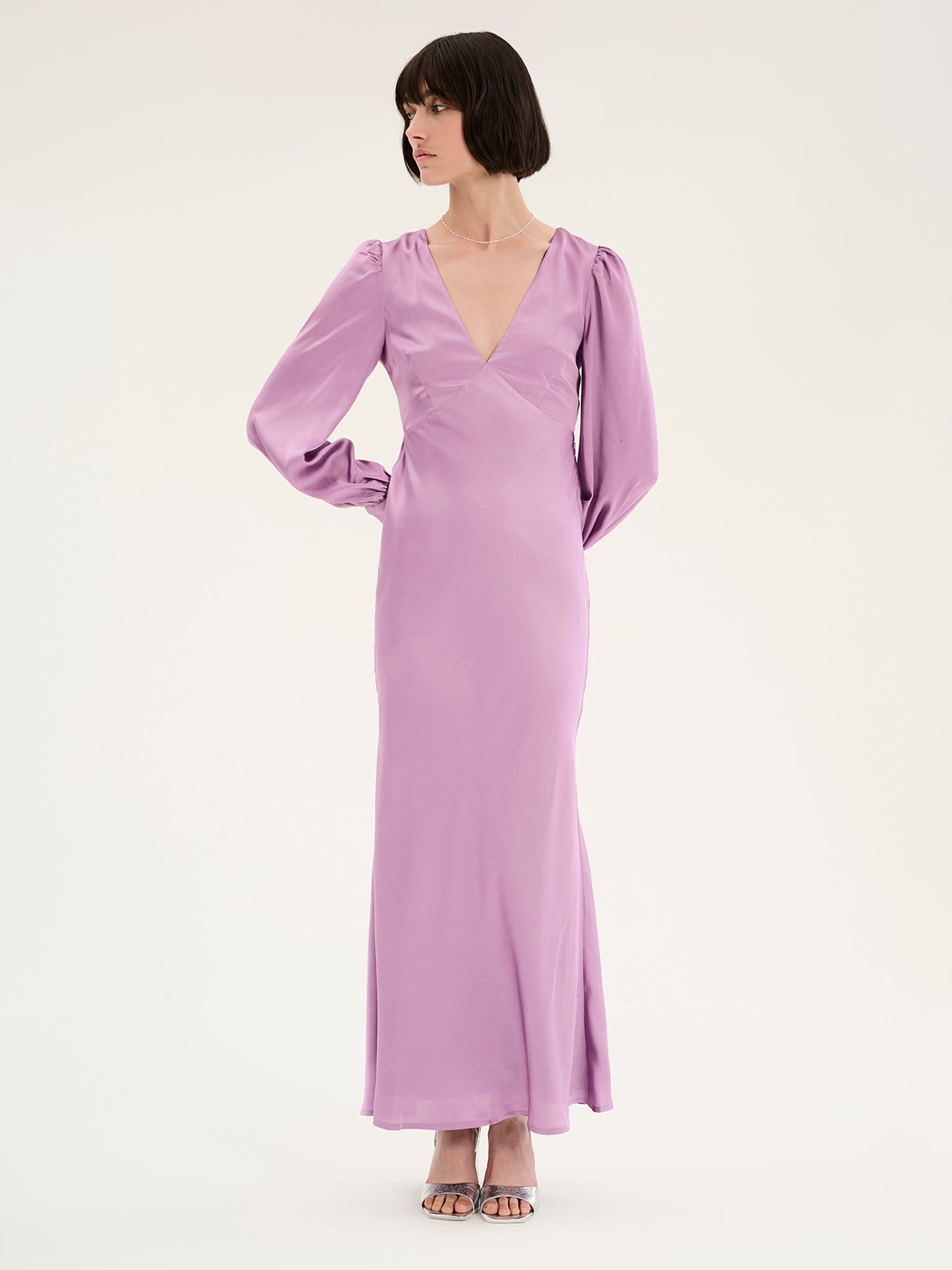 Francoise Long Sleeve Dress in Lavender