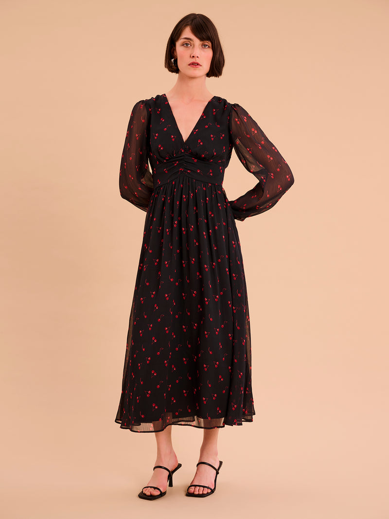 Gabriella Dress in Cherry Print