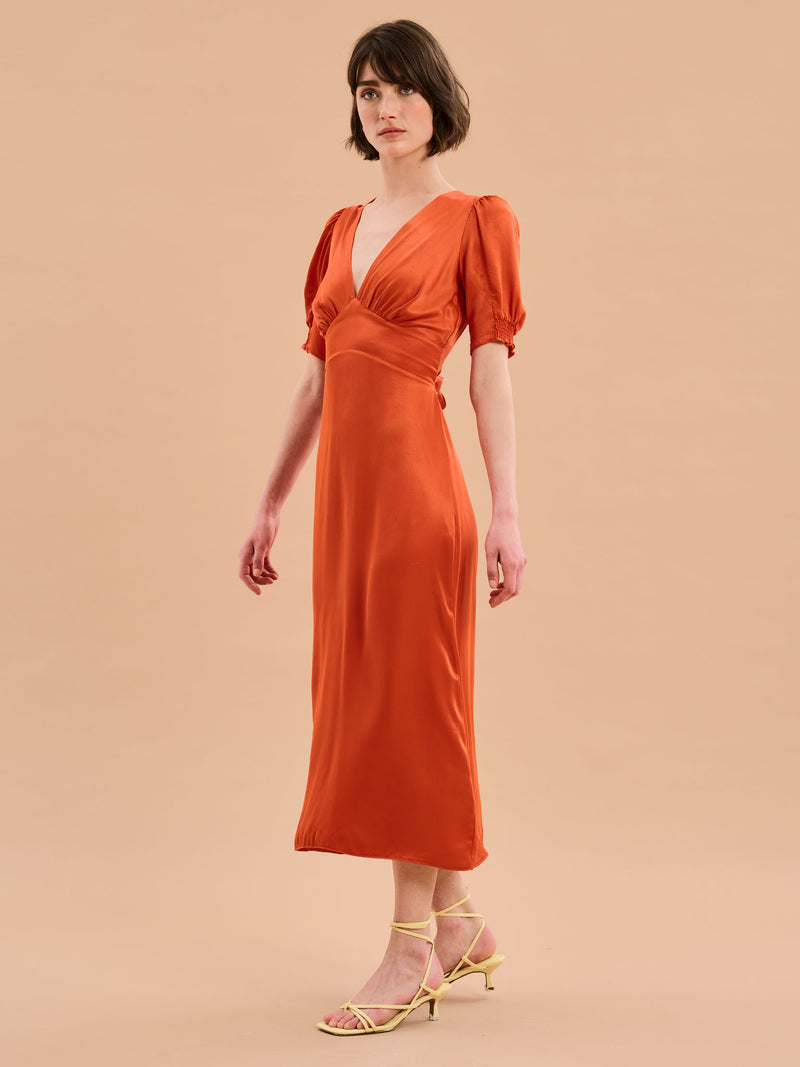 Odette Dress in Burnt Orange