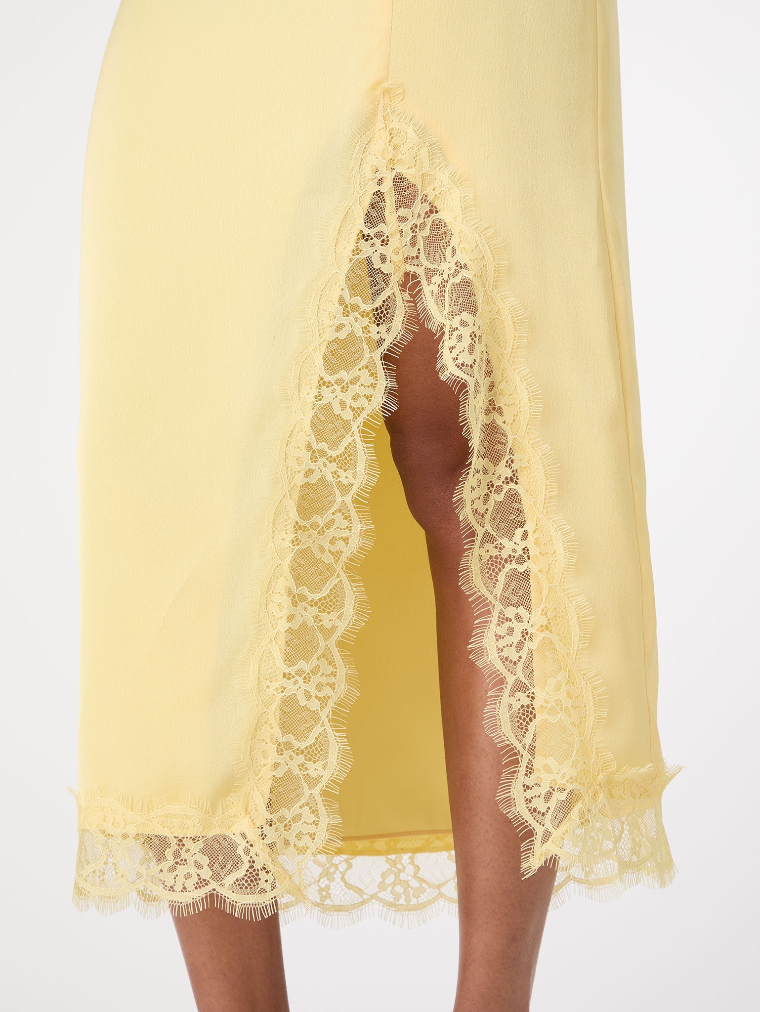 Avari Lace Trim Skirt in Yellow OMNES Skirts Sustainable Affordable Clothing Shop Women s Fashion