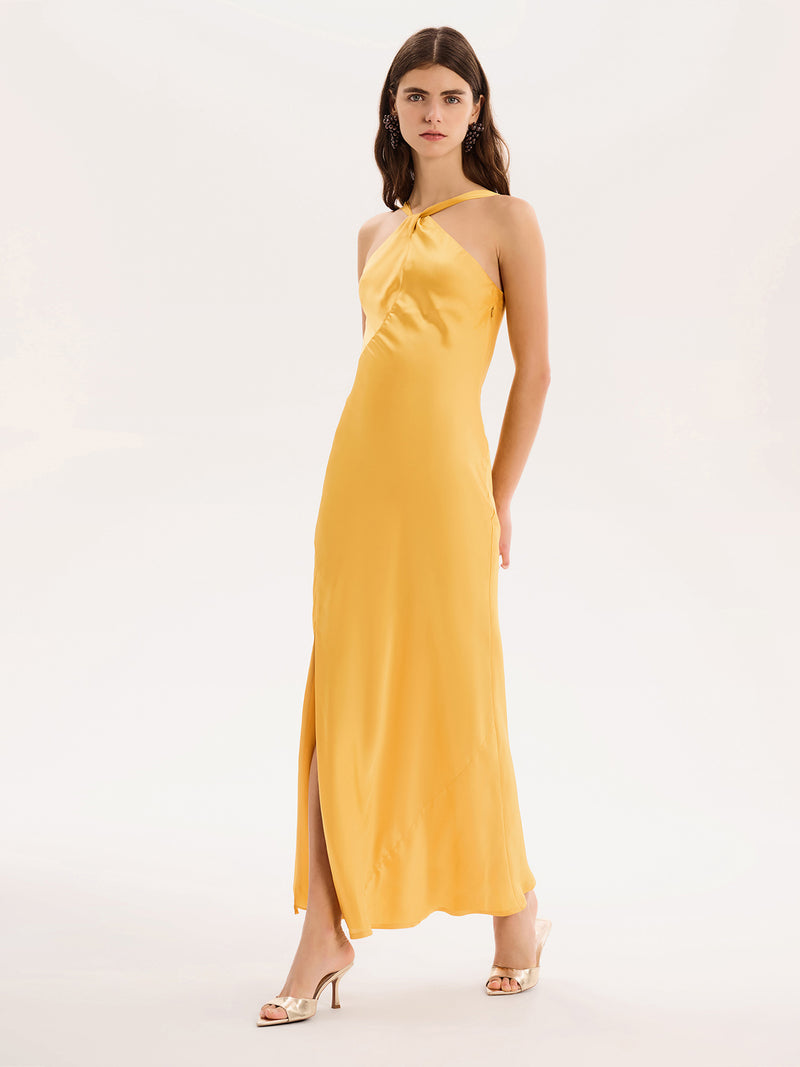 Alessia Dress in Egg Yolk Yellow