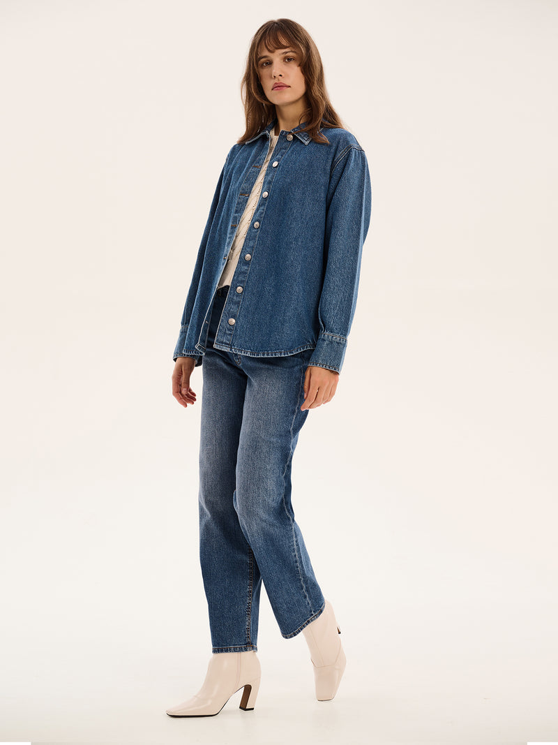 Beau Denim Shirt in Mid Wash