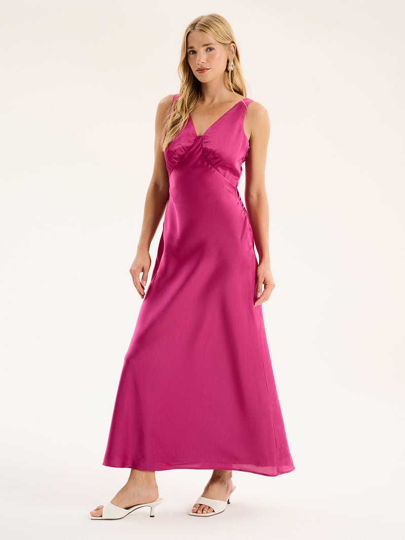 Cerelle Dress in Magenta