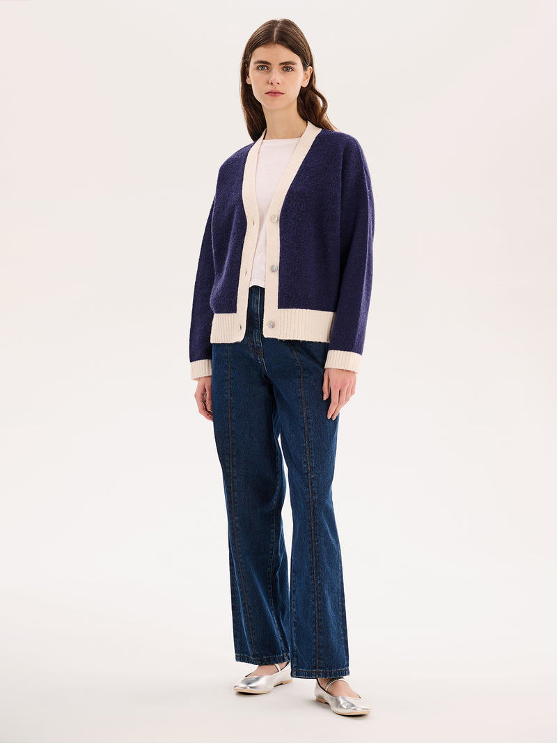 Henni Cardigan in Navy/Cream