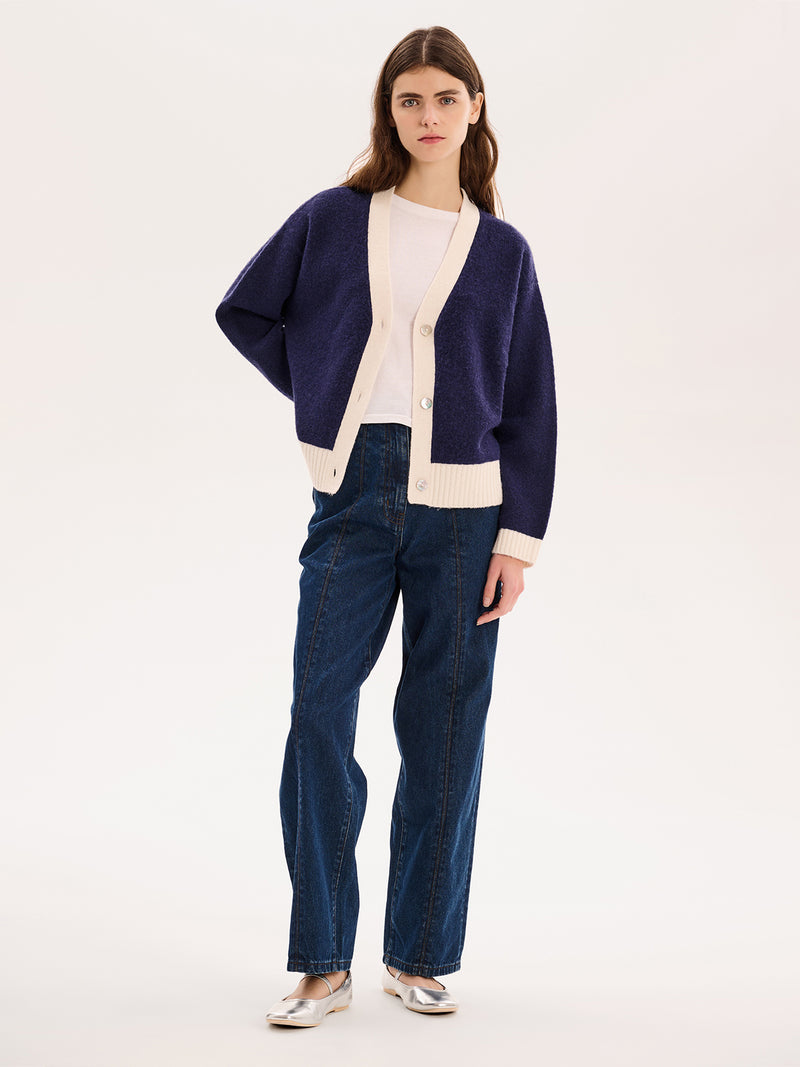 Henni Cardigan in Navy/Cream