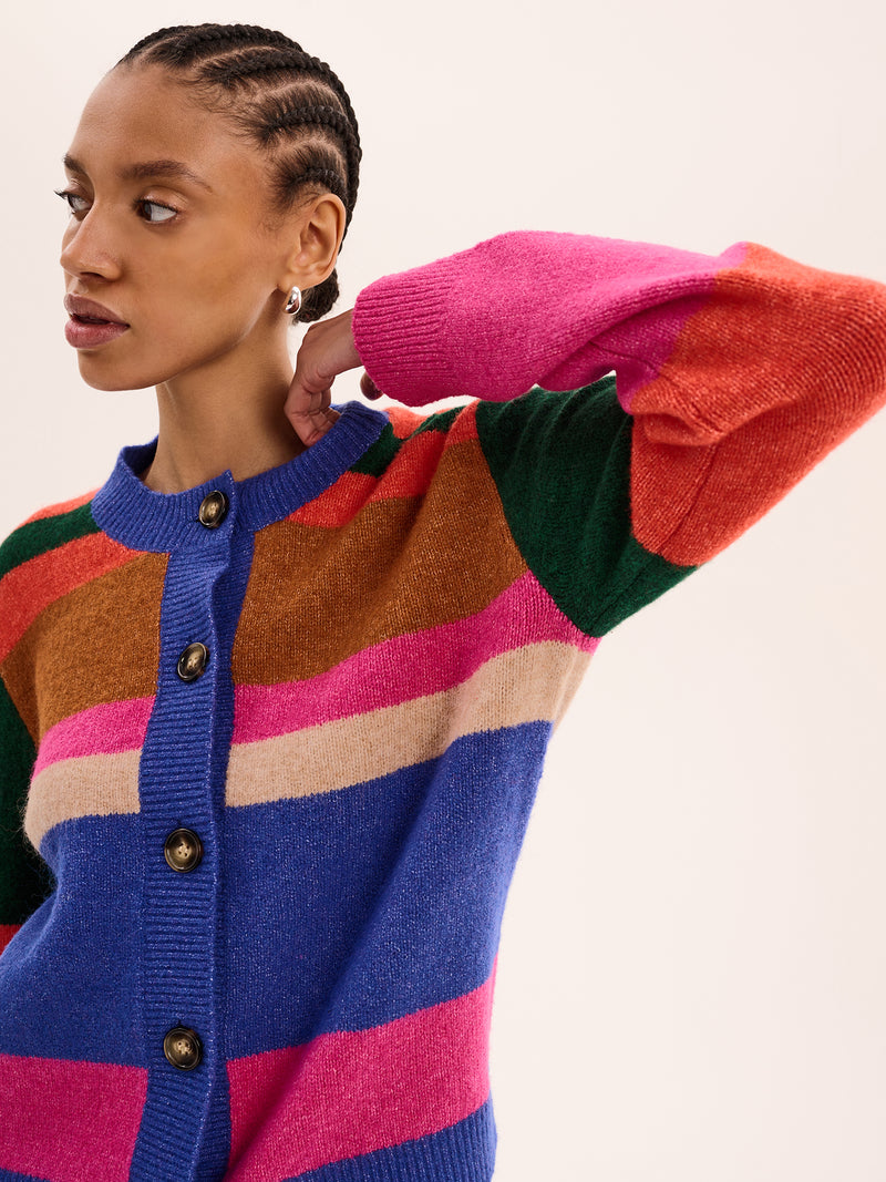 Kamaria Striped Cardigan in Multi