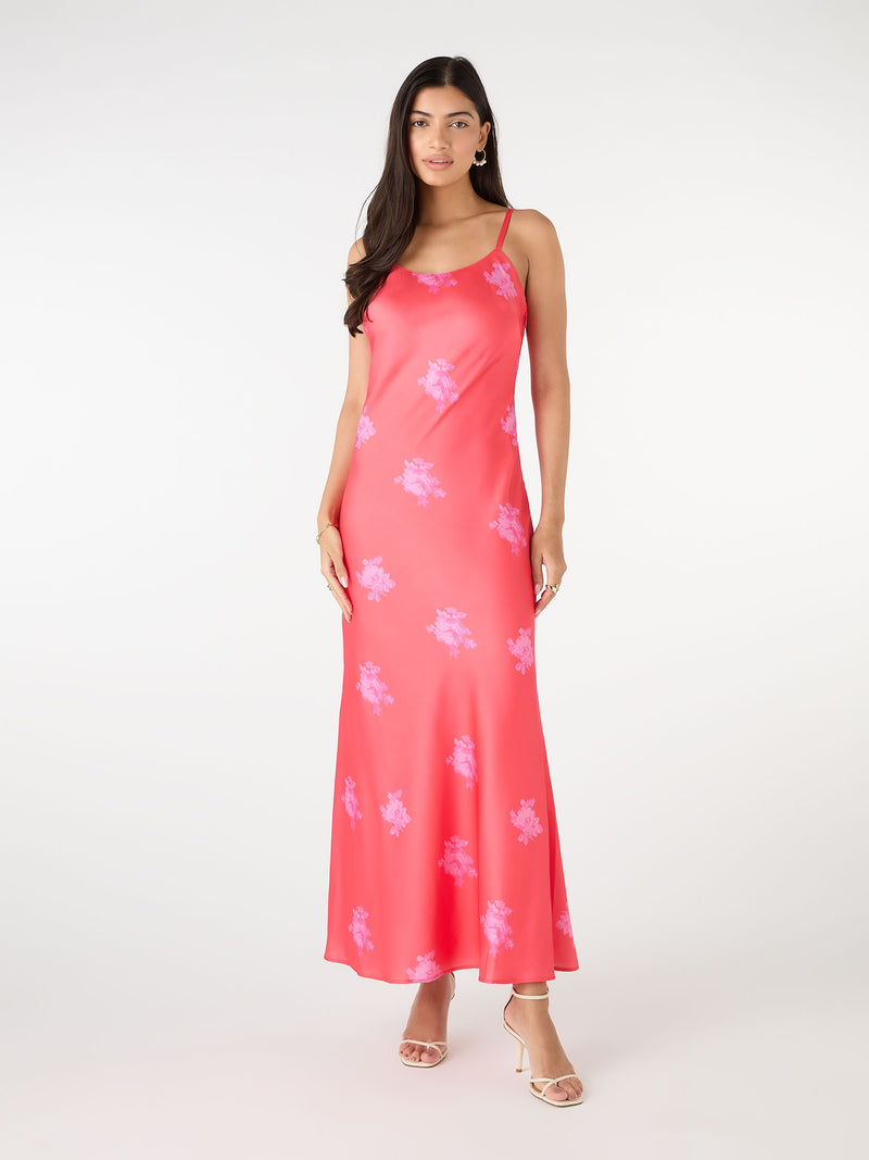 Libra Maxi Dress in Pink Print