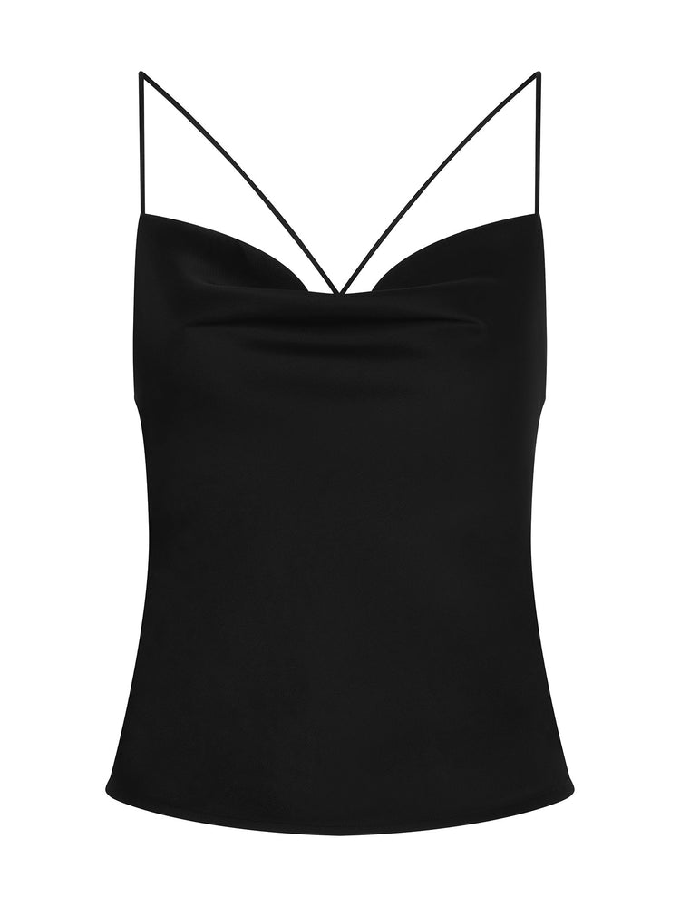 Lila Longline Cami Top in Black, OMNES, Tops, Sustainable & Affordable  Clothing