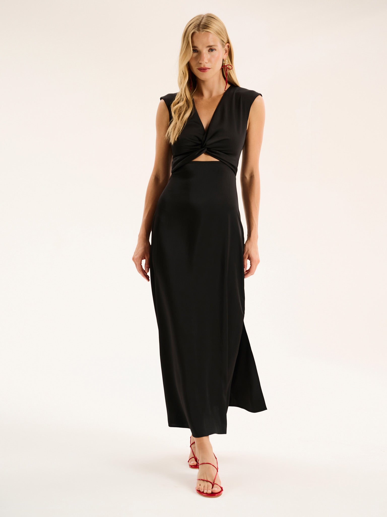 Marin Twist Front Dress in Black