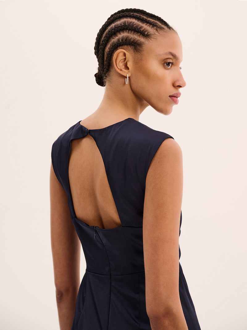 Marin Twist Front Dress in Navy