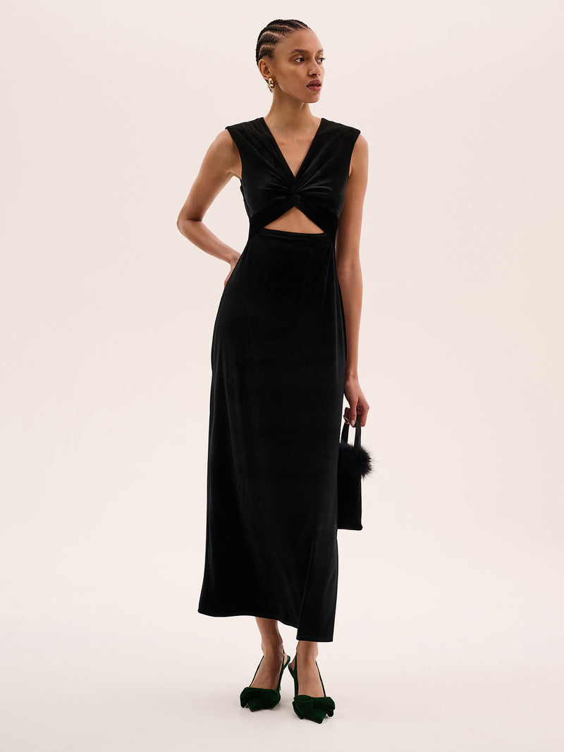 Marin Velvet Dress in Black