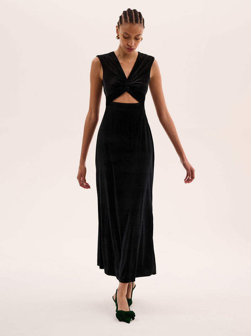 Marin Velvet Dress in Black