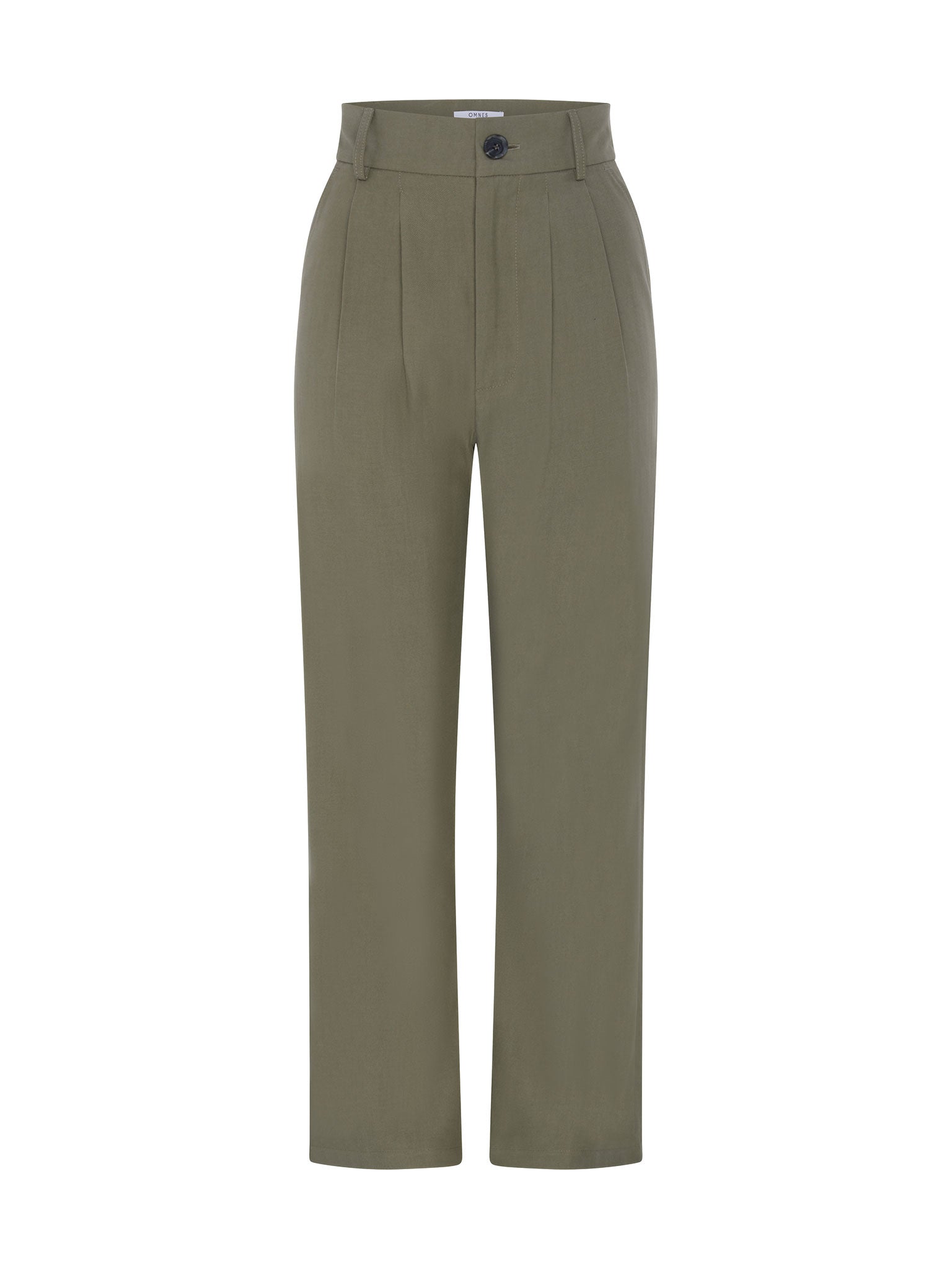 Cinnamon Relaxed Trousers in Tencel/Cotton Blend in Mole Green – OMNES