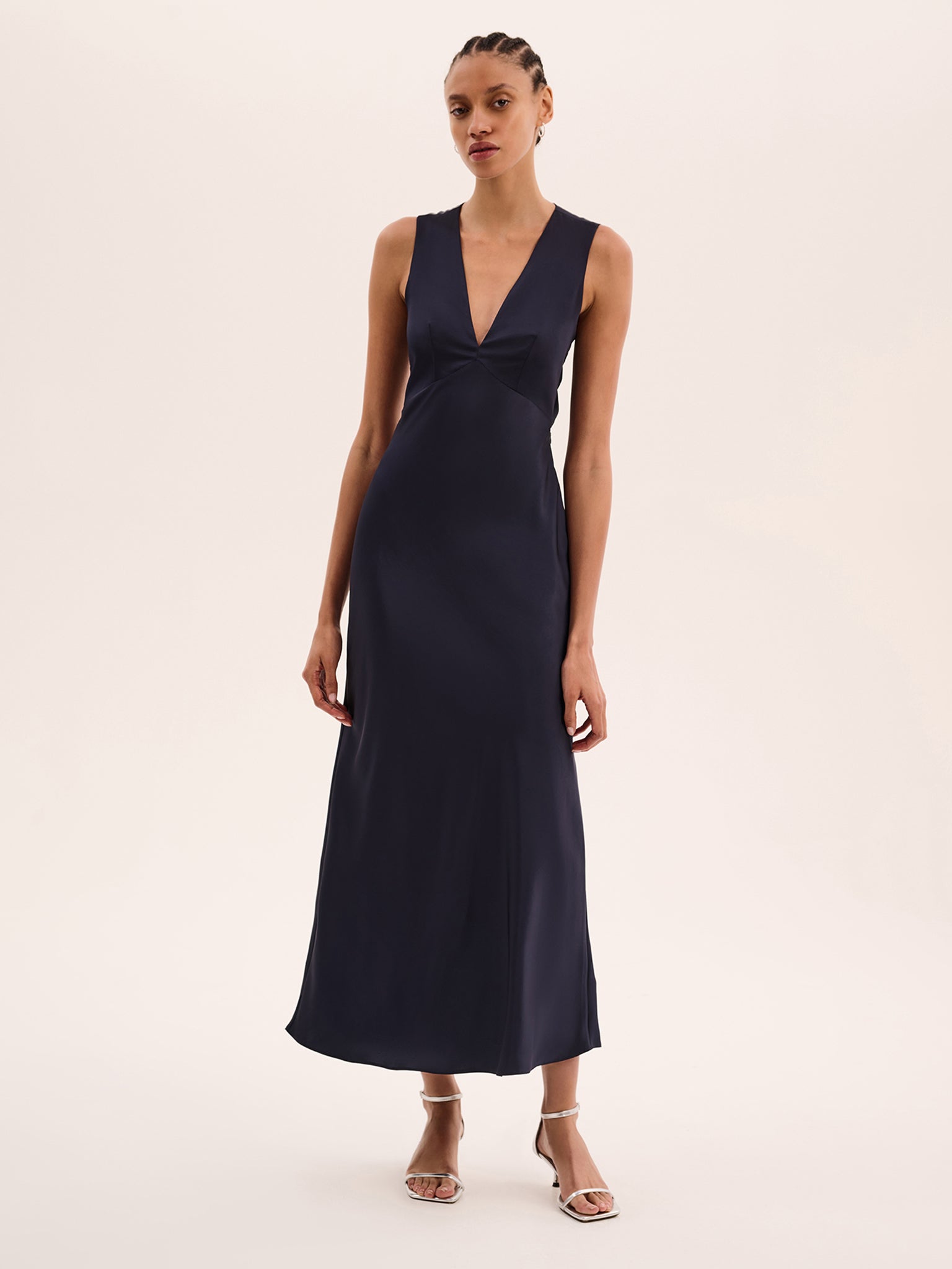 Nova Tie Back Dress in Navy