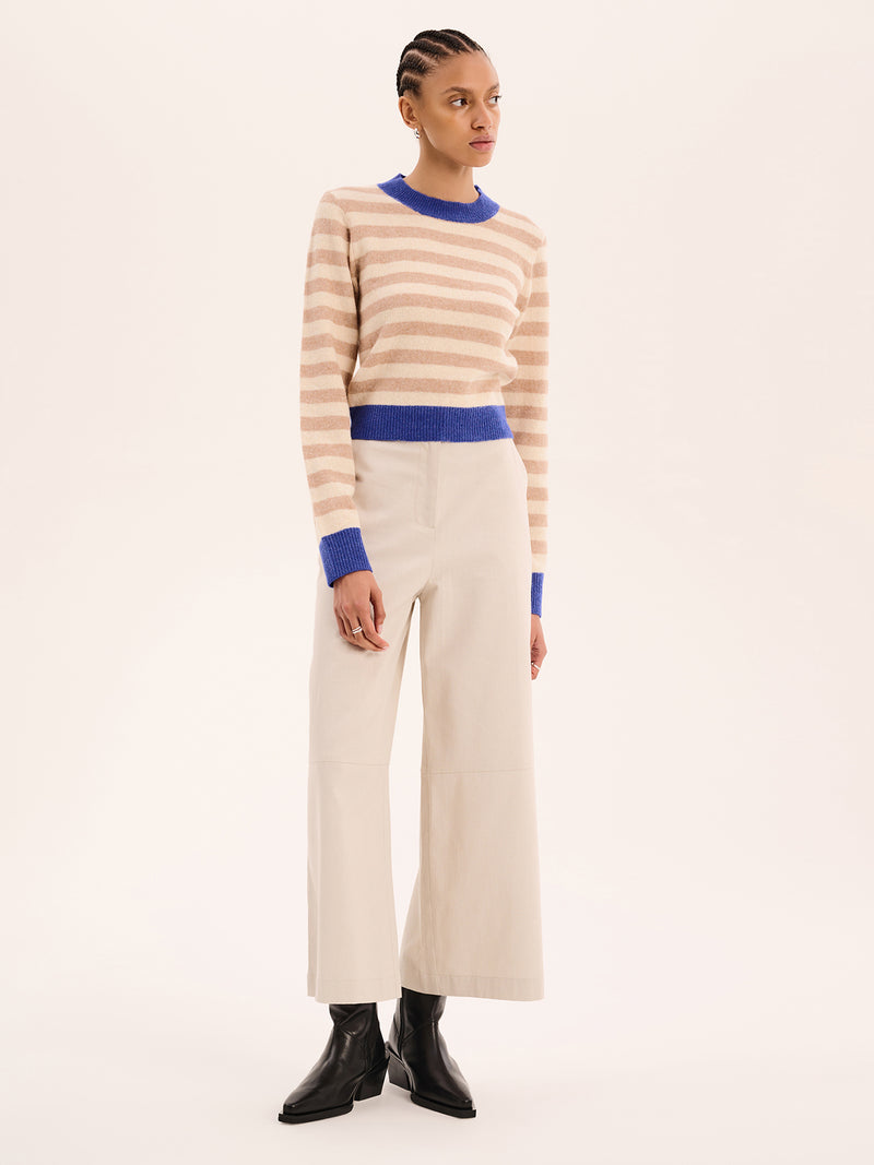 Pia Stripe Jumper in Tan