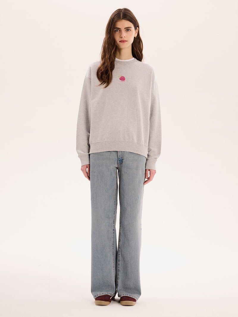 Raspberry Sweatshirt in Grey Marl