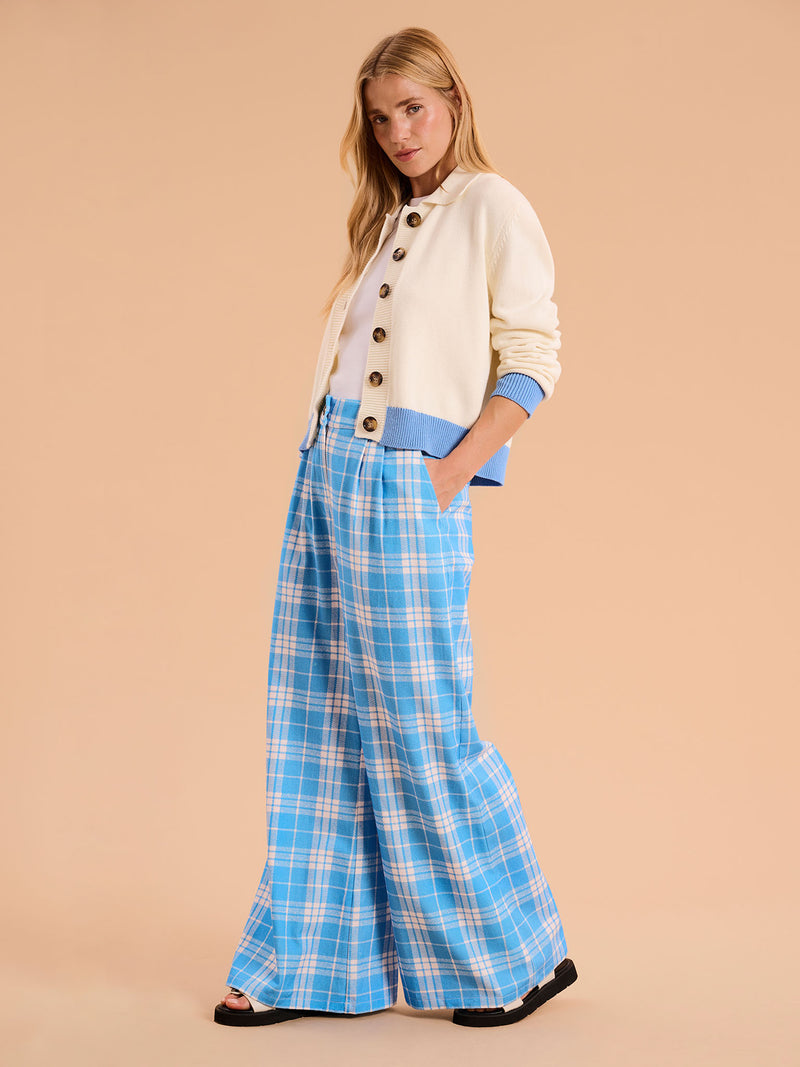 Samara Wide Leg Checked Trouser