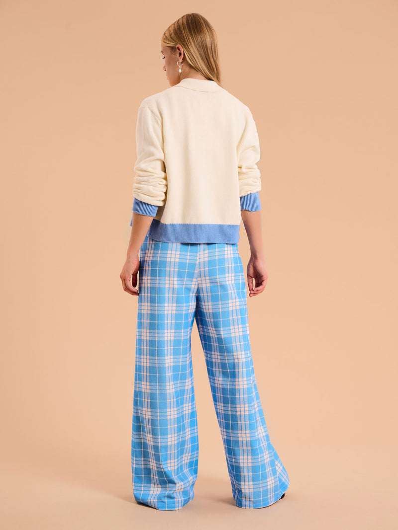 Samara Wide Leg Checked Trouser