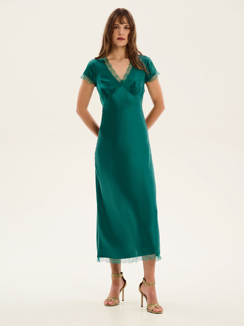 Woolf Dress in Alpine Green