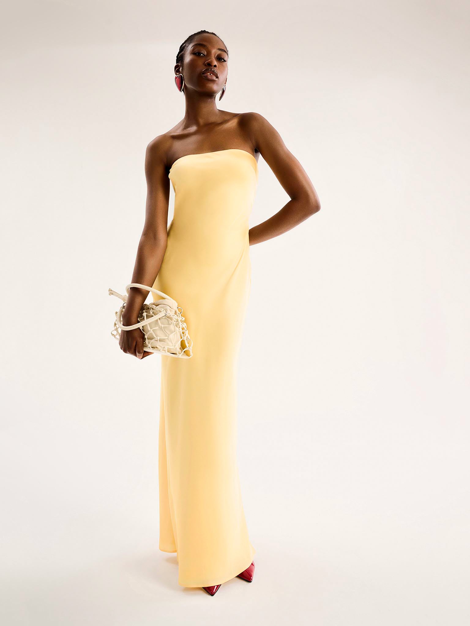 Amdra Strapless Dress in Yellow