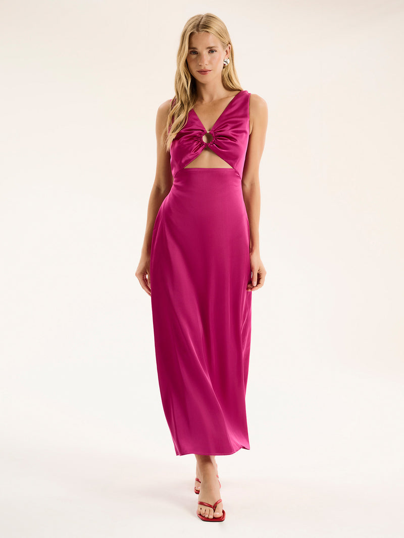 Fredricka Maxi Dress in Magenta