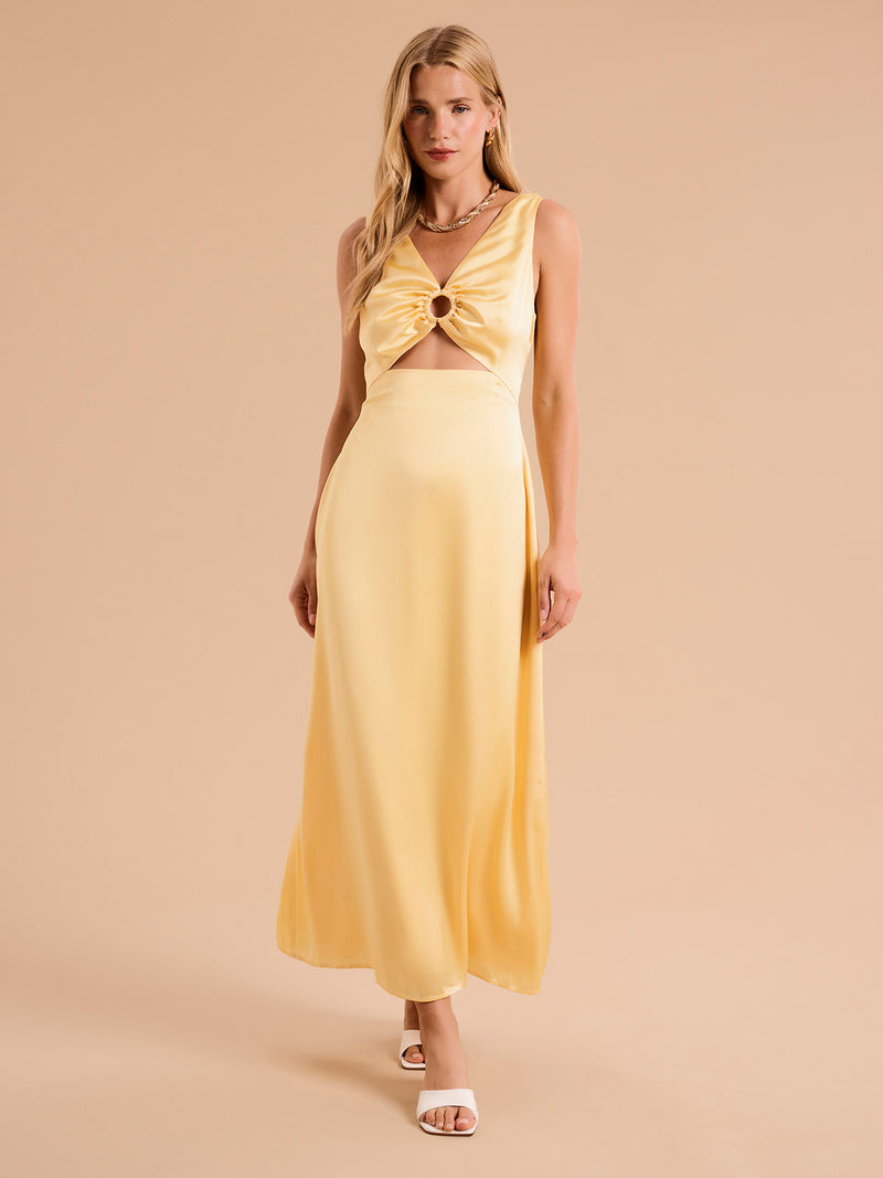 Fredricka Maxi Dress in Lemon Yellow