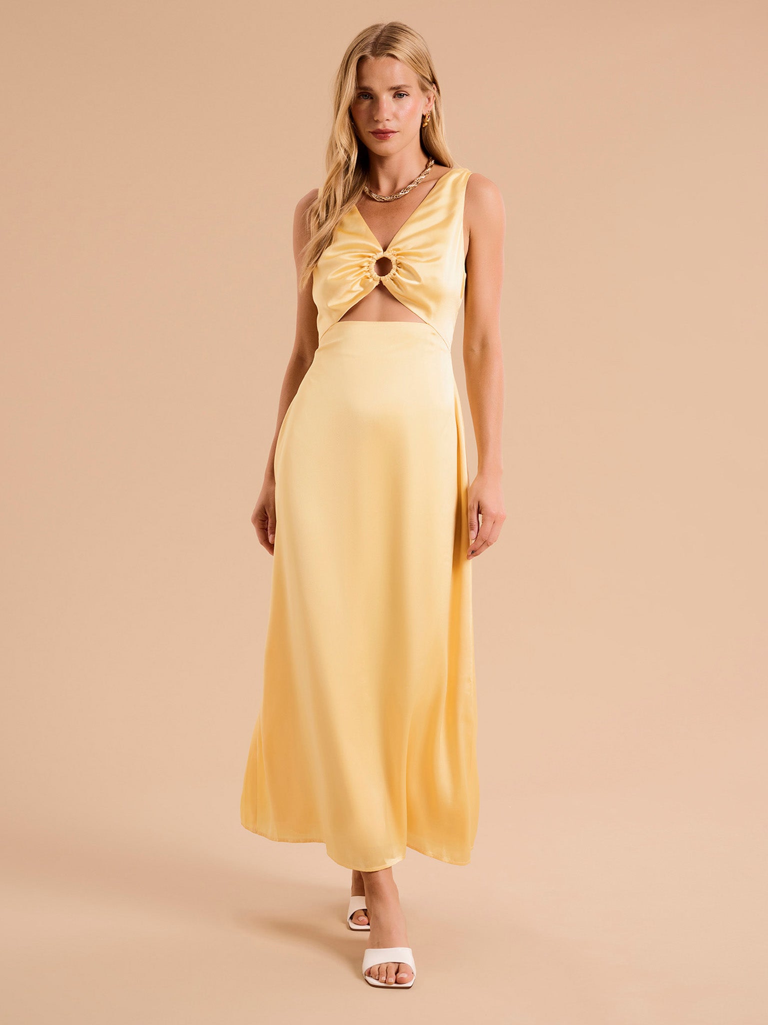 Fredricka Maxi Dress in Lemon Yellow