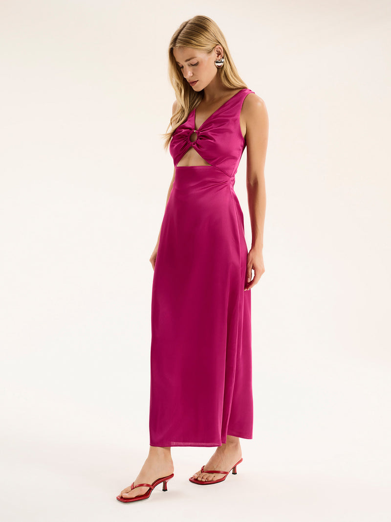 Fredricka Maxi Dress in Magenta