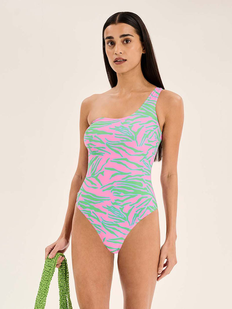 Limited Edition Zadie Tiger Print One Shoulder Swimsuit