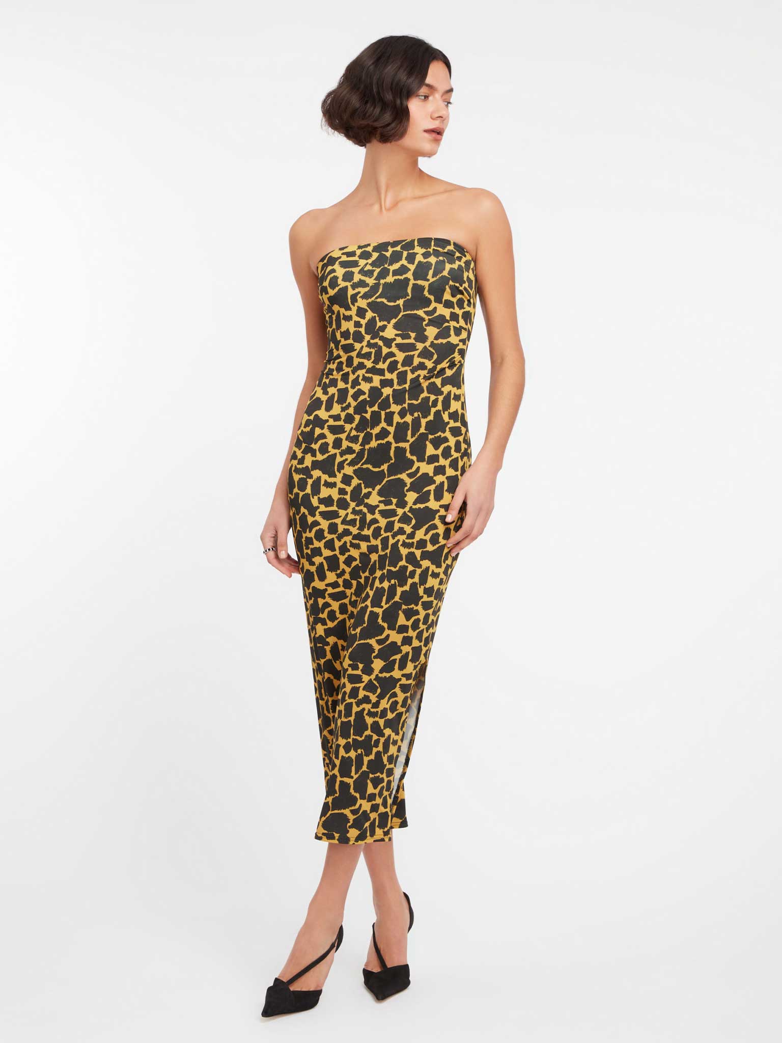 Leopard print bandeau clearance dress